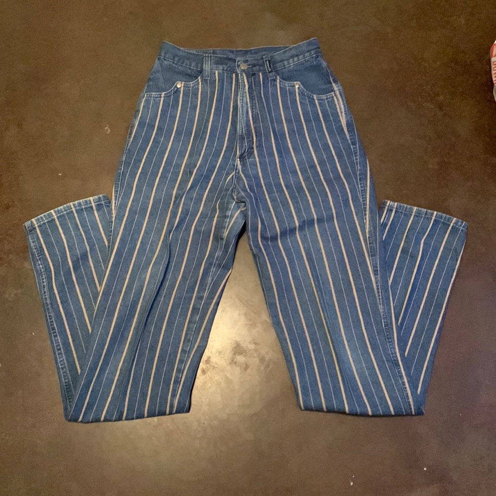 Rockies Blue Striped Boot Cut Jeans